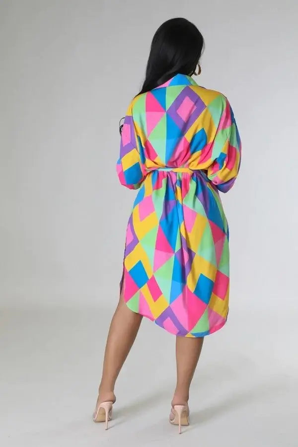 Multi Color Collar Dress