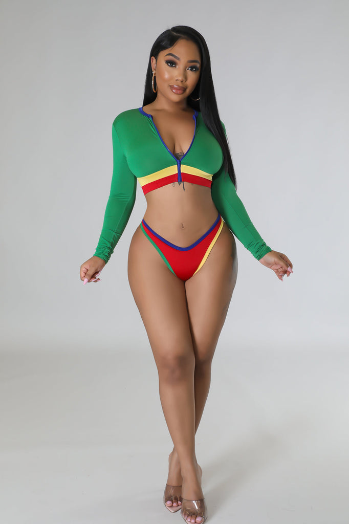 Color Block Two Piece