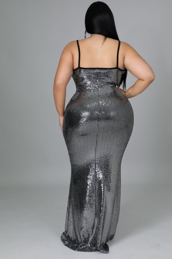 Glitter Mesh Plus Size Dress