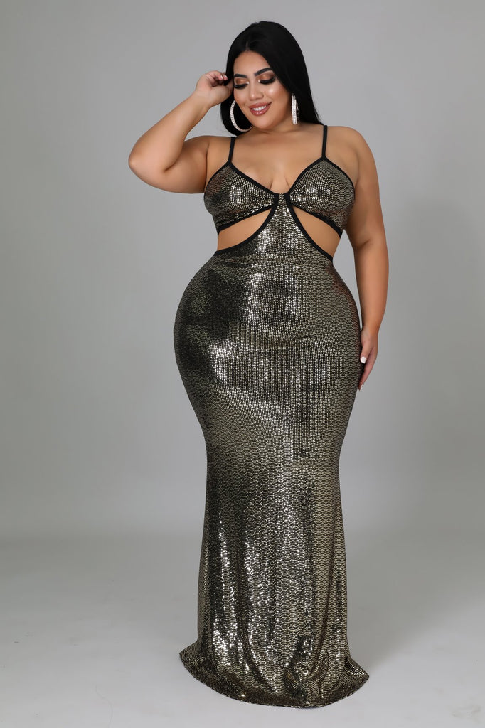 Glitter Mesh Plus Size Dress