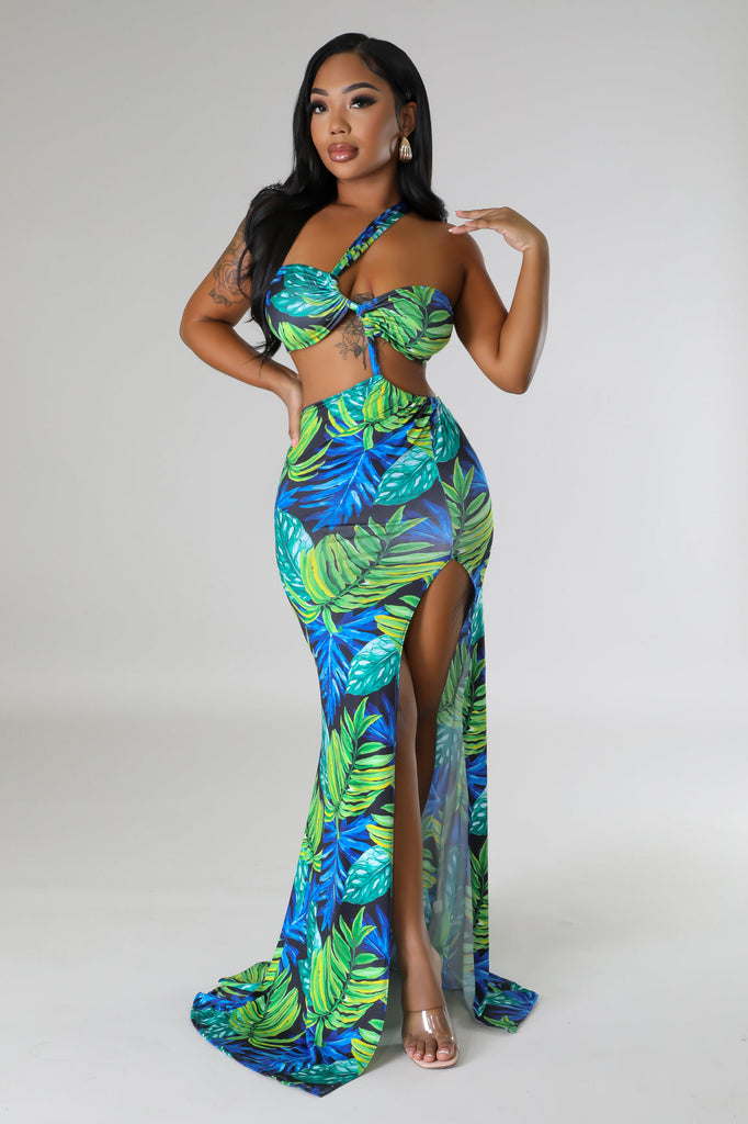 Tropical Twist up Dress