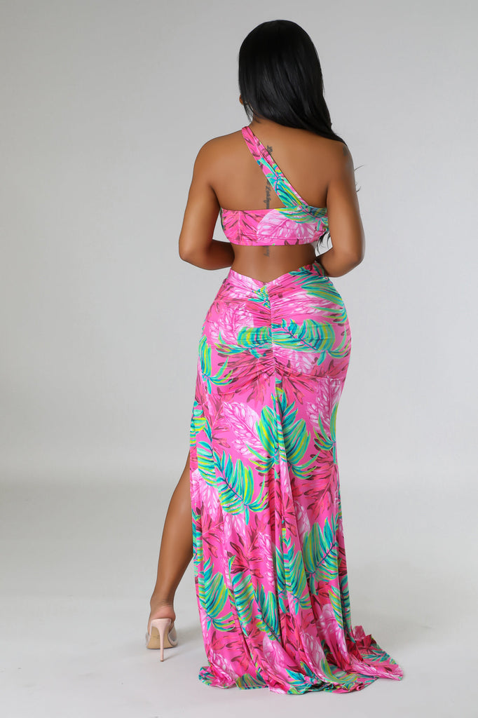 Tropical Twist up Dress